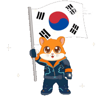 Waving South Korea Sticker by Hamieverse