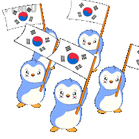 Waving South Korea Sticker by Pudgy Penguins