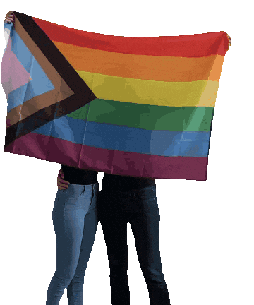 onceuponajrny kiss pride flag lgbt Sticker