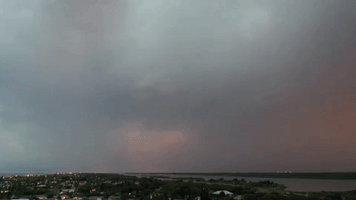 Lightning Streaks Over Daytona Beach Amid Weather Warnings