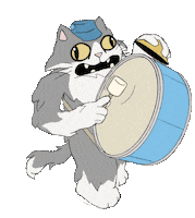 nicolino-gif cat gato protesta sindicato Sticker
