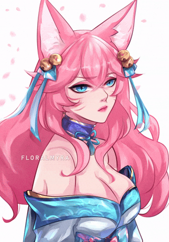 floralmyra giphyupload league of legends ahri cherry blossom GIF