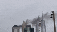 NYC Skyline Clouded With Smoke From Building Fire