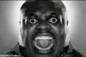 BubbaTheBot eyeballs guy screaming bubbathebot bubbathebot sticker GIF