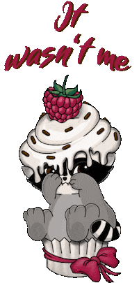 Cup Cake Raccoon Sticker