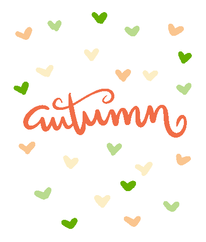 Fall Hearts Sticker by OneSquigglyLine