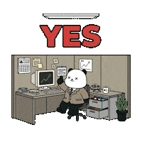 Work Yes Sticker by Kanpai Pandas