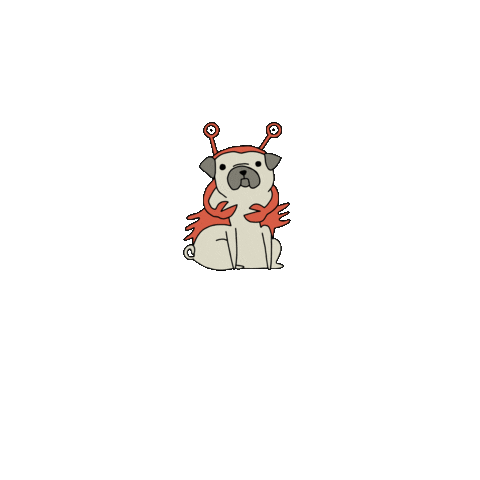 crab pugs Sticker by Andrea Caceres