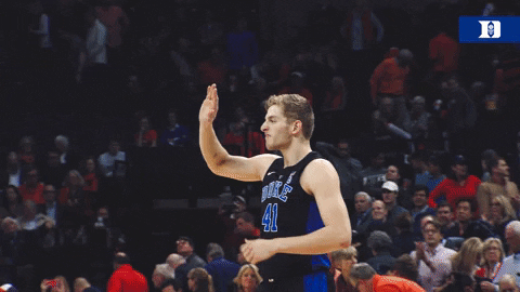 high five college basketball GIF by Duke Men's Basketball