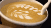 Syra_coffee coffee drink flower good morning GIF