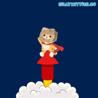 To The Moon Rocket GIF by Silly Kitties