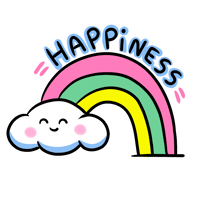 Hypersve happy kawaii rainbow feliz Sticker