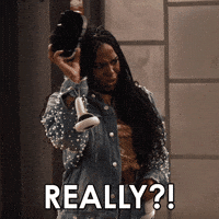 TV gif. An incredulous Laci Mosley as Harper on the iCarly reboot pulls VR goggles off her head and says, “Really?!”