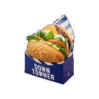 Burger Cheeseburger Sticker by DOWNTOWNER