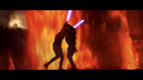 PyxeledPlays giphyupload revenge of the sith duel on mustafar GIF