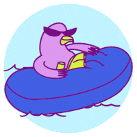 hola_corbox chill relax agua flotar Sticker