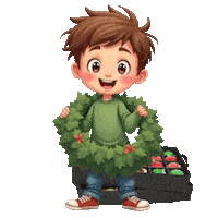 Boys Girls Christmas Ornaments Sticker