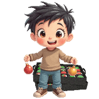 Boys Girls Christmas Ornaments Sticker