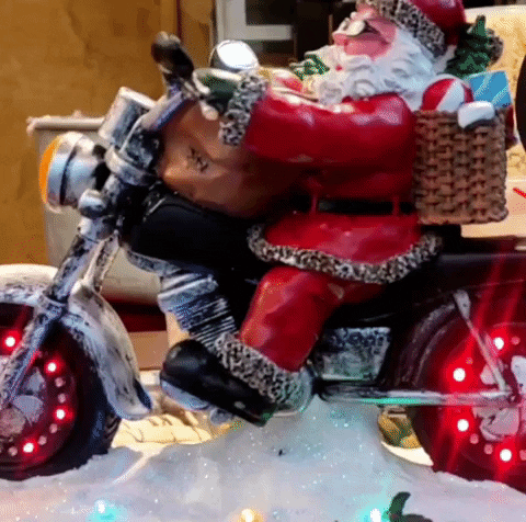 IrinaMania santa happy new year motorcycle GIF