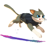 Cat Running Sticker by mo.co