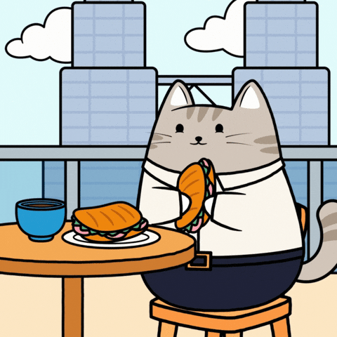 Cat Eating GIF by MESA My Emotional Support Animal