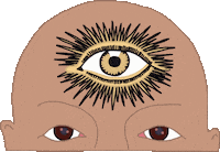 Think Bald Head Sticker by danny alvarado-gómez