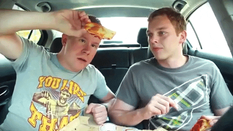 NumberSixWithCheese giphygifmaker pizza fast food grease GIF