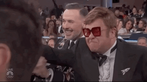 Excited Elton John GIF by Golden Globes