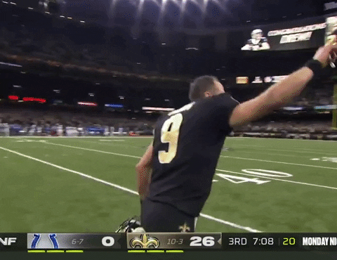 Drew Brees Point GIF by New Orleans Saints