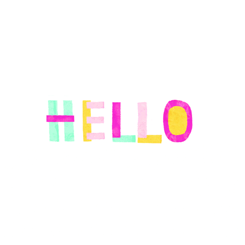 Text gif. In fun, bright capital letters surrounded by flashing rays is the message, “Hello.”