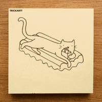 trickartt cat cool milk floating GIF