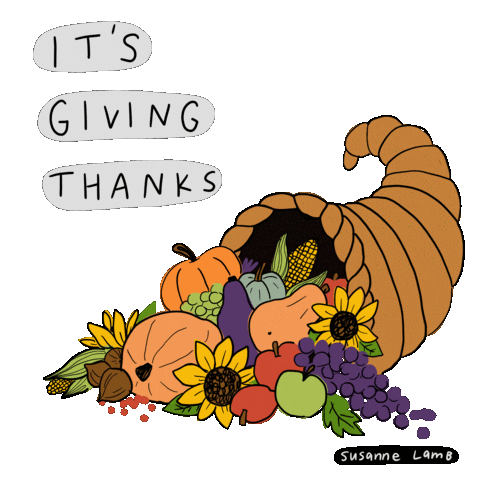 Thanks Giving Illustration Sticker by Susanne Lamb