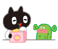 Cat Popcorn Sticker by Kuroro_Official