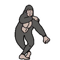 Dancing Gorilla Japanese Dance Sticker