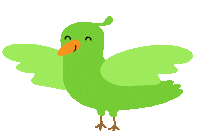 kazoopet parrot cute bird kazoopet green bird Sticker