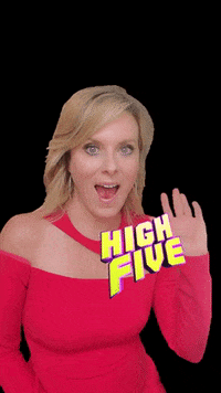 kerryhbarrett television woman good job high five GIF