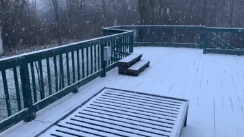 Residents of Northeast Ohio Wake Up to April Snow Squalls