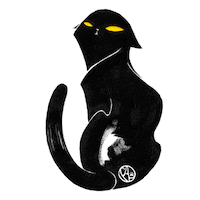 loeblich cat kitty gato ink Sticker