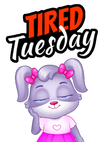 Tired Tuesday Morning Sticker by Lucas and Friends by RV AppStudios