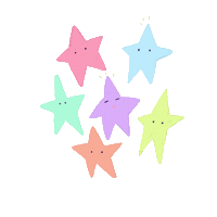 carocarohu fun cute rainbow stars Sticker