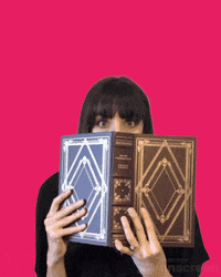 jennrobbins pink book reading jenn GIF