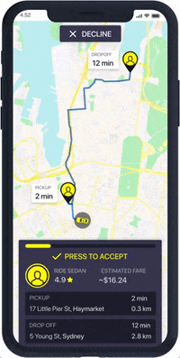 ridefair mobile design iphone sydney GIF