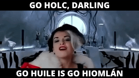 QueercalComhra giphyupload gaeilge dona cruella GIF