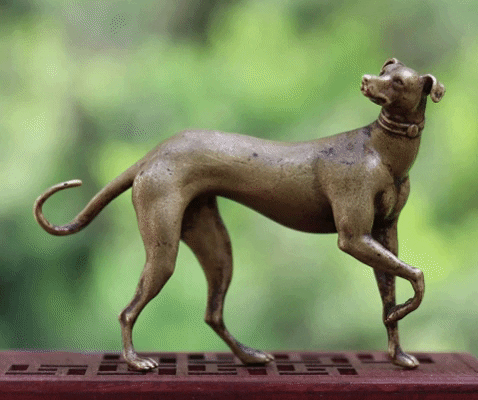 iLoveMyPet giphygifmaker whippet gifts whippet statue whippet love pure bronze good luck statue GIF