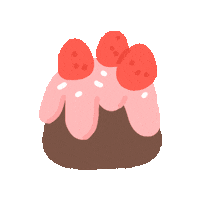 Cake Strawberry Sticker