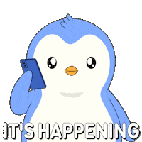 Excited We Did It Sticker by Pudgy Penguins
