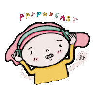 mimiditca podcast listening illustrator podcaster Sticker