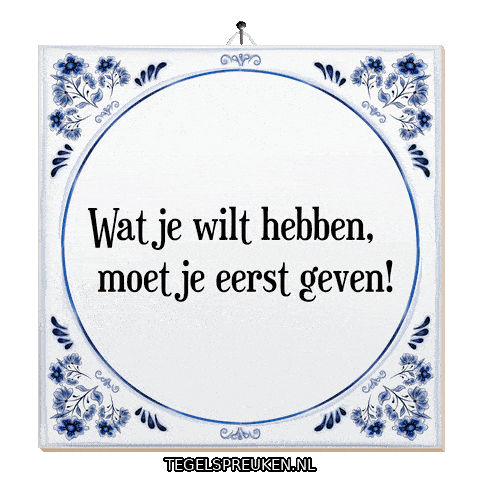 Samenwerking Geven Sticker by Tegelspreuken.nl