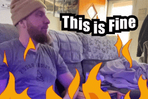 This Is Fine On Fire GIF by Mike Hitt