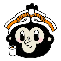 wasabicorner eat yum monkey sushi Sticker